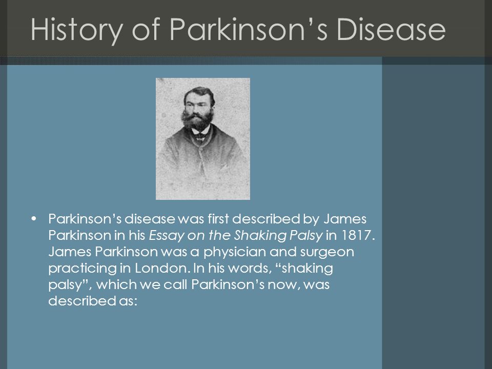 James parkinson an essay on the shaking palsy 1817