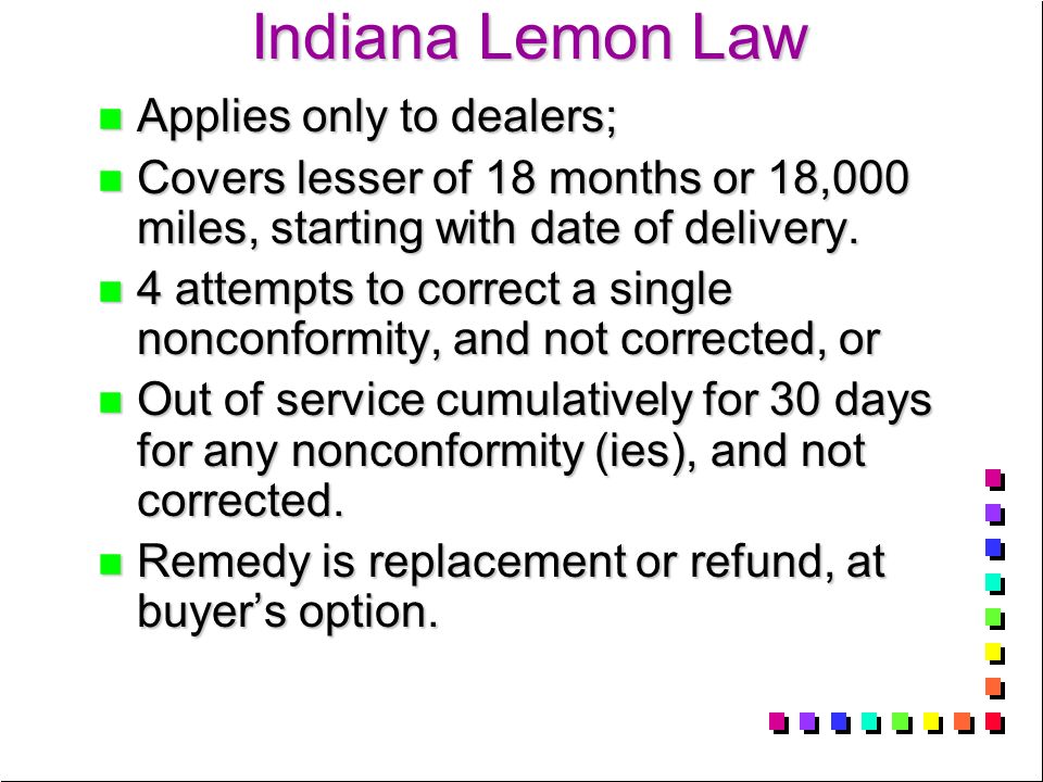 lemon law indiana
