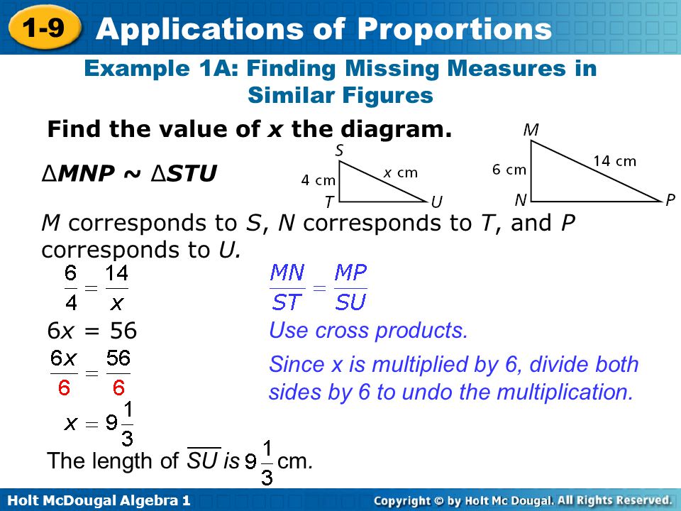 Using Proportions To Solve Problems