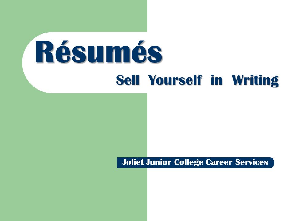 selling yourself in a resumes