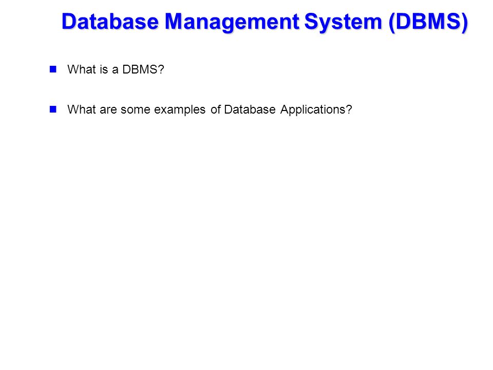 what is a dbms