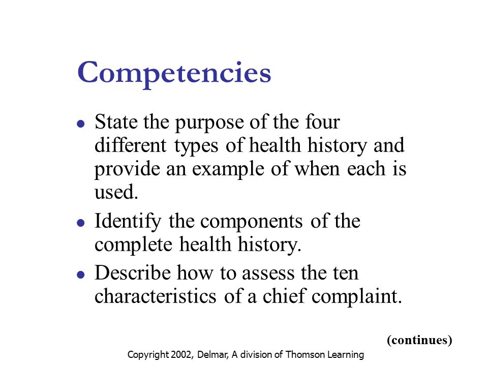 complete health history example