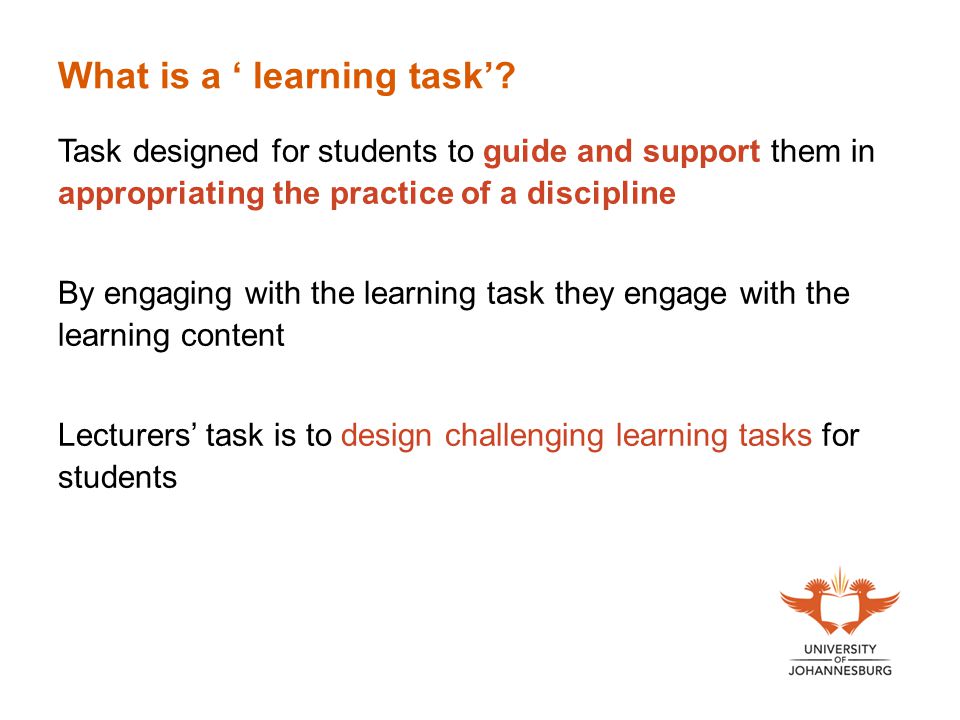What is a ‘ learning task’.