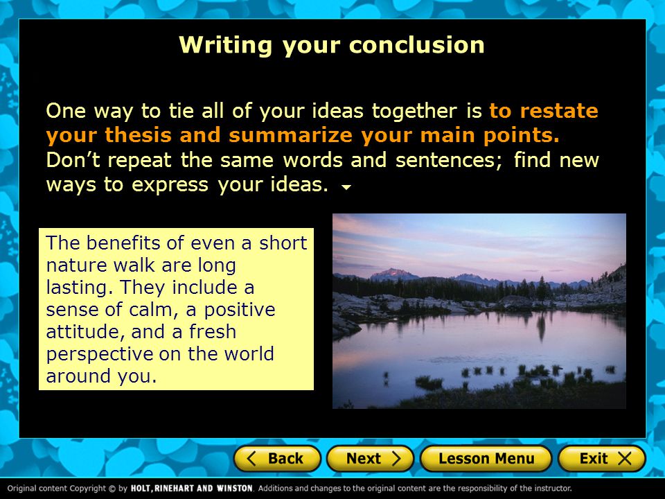 Restating Thesis