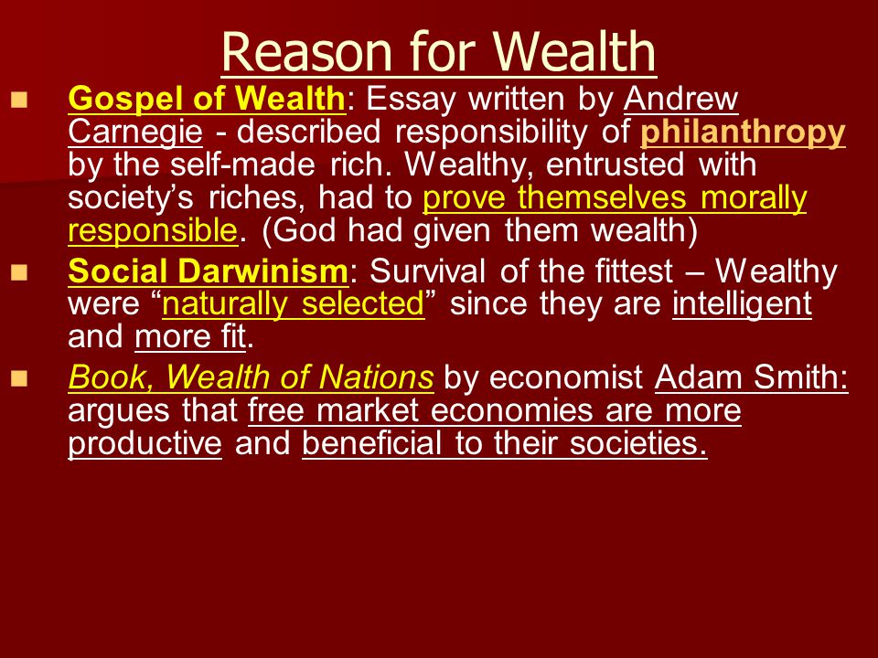 Essay On Wealth