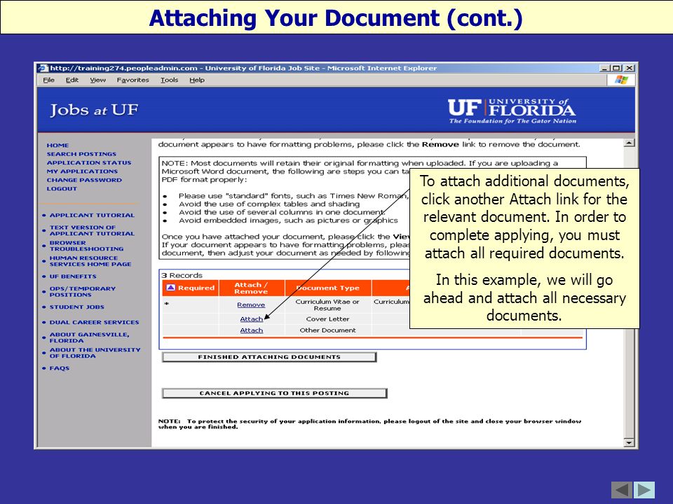 To attach additional documents, click another Attach link for the relevant document.