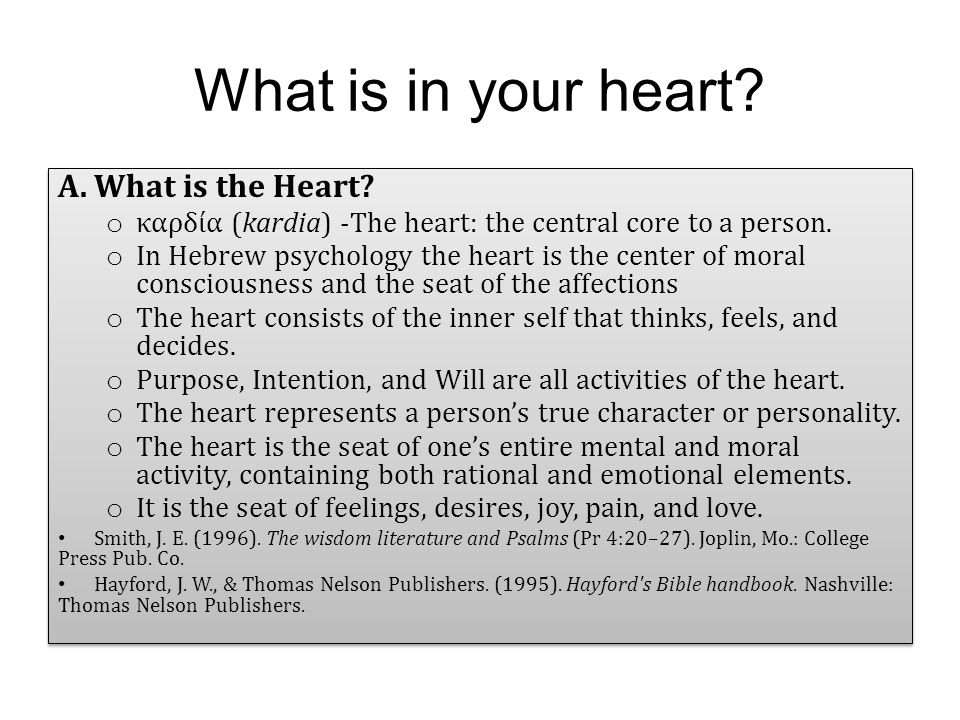 What is in your heart. A.What is the Heart.
