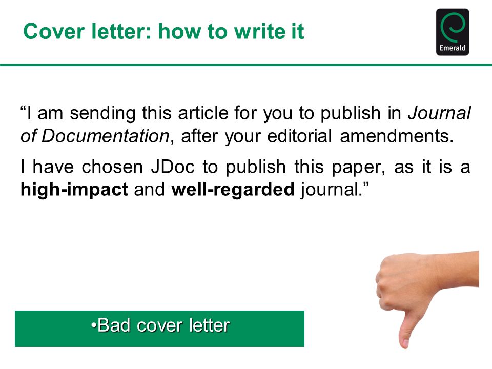 Journal publication cover letter
