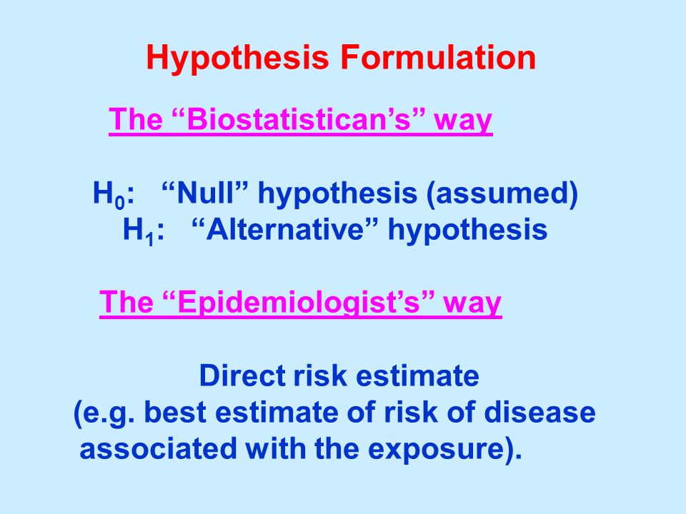 Hypothesis formulation
