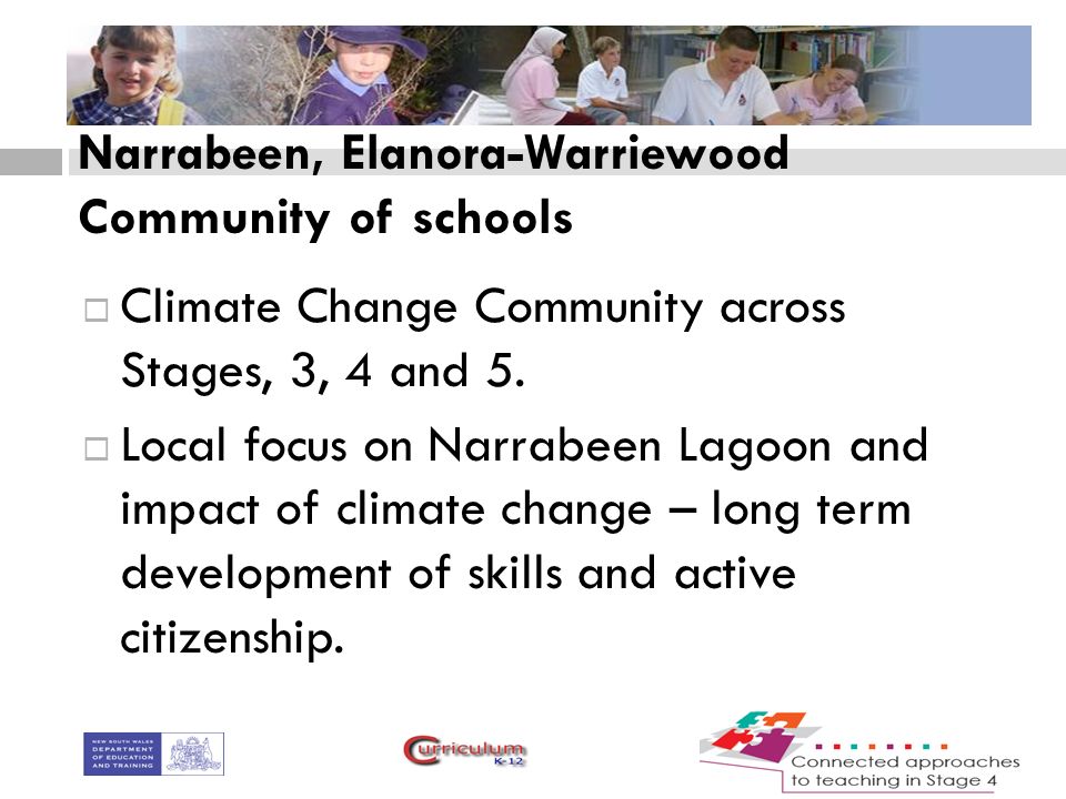Narrabeen, Elanora-Warriewood Community of schools  Climate Change Community across Stages, 3, 4 and 5.