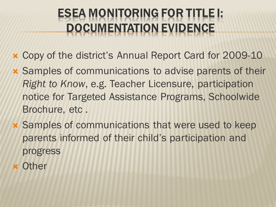  Copy of the district’s Annual Report Card for  Samples of communications to advise parents of their Right to Know, e.g.