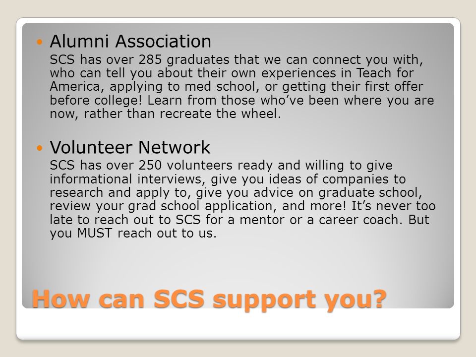 How can SCS support you.