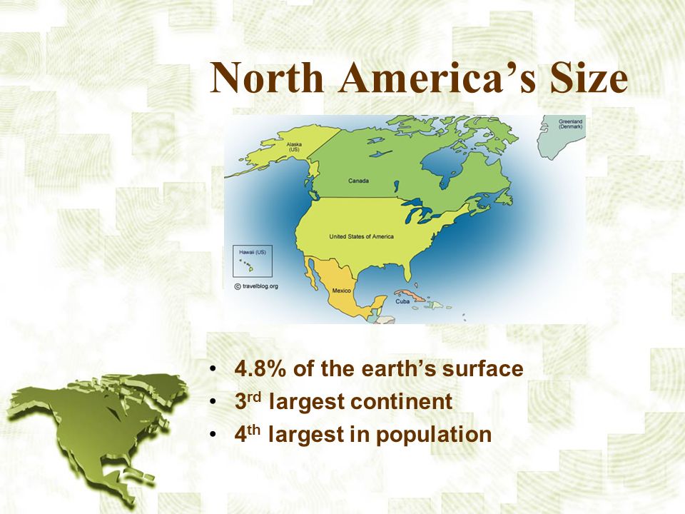 north america the continent series vms library ppt download america size