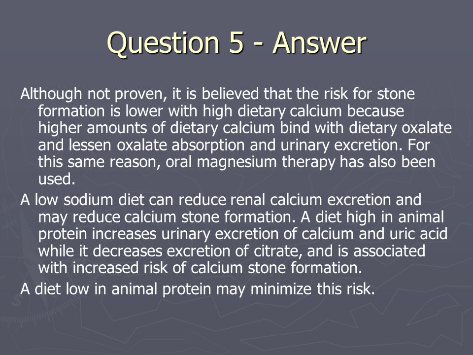 Calcium oxalate stones arthritis