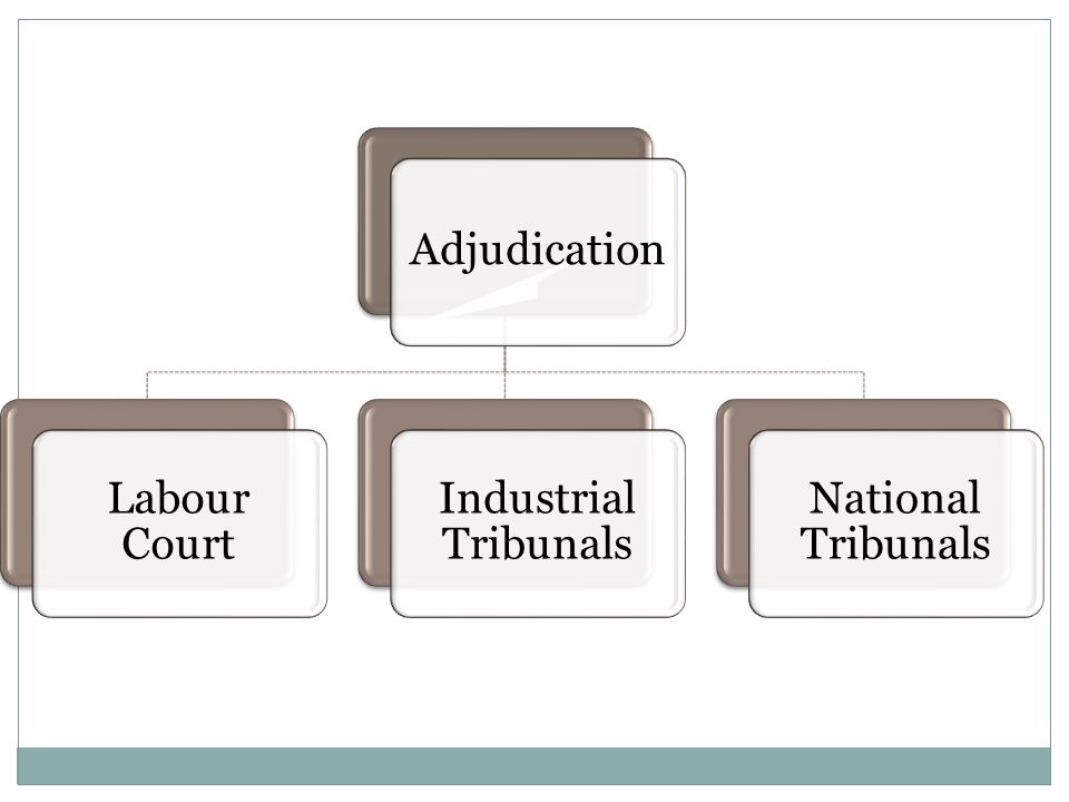 Adjudication Labour Court Industrial Tribunals National Tribunals