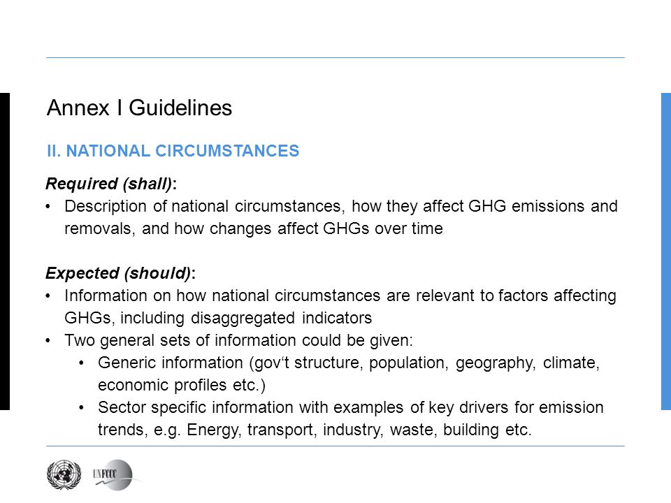 Annex I Guidelines II.