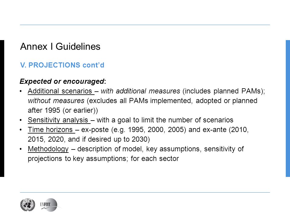 Annex I Guidelines V.