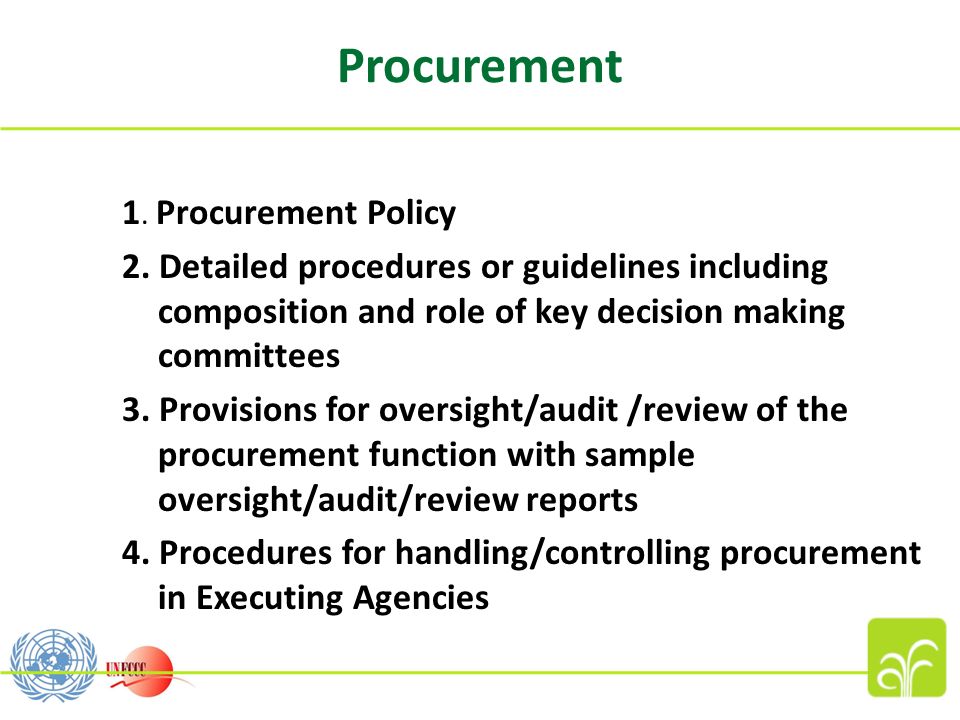 Procurement 1. Procurement Policy 2.