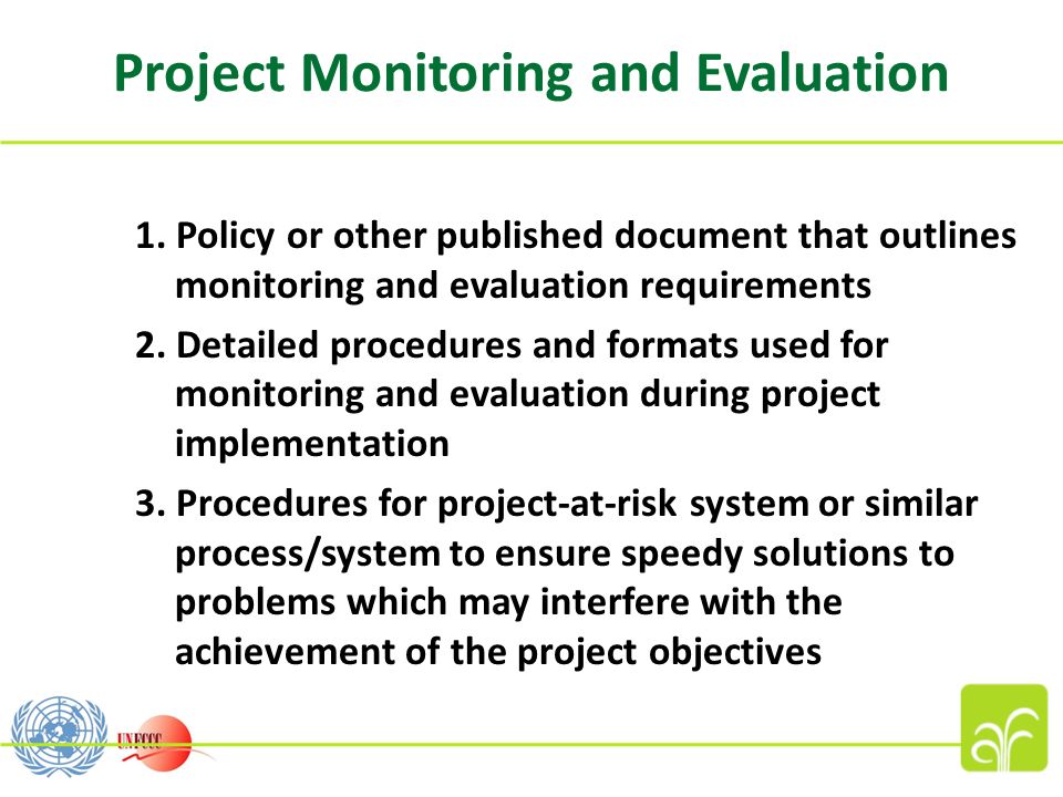 Project Monitoring and Evaluation 1.