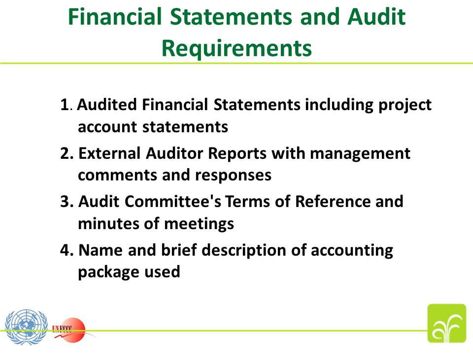 Financial Statements and Audit Requirements 1.