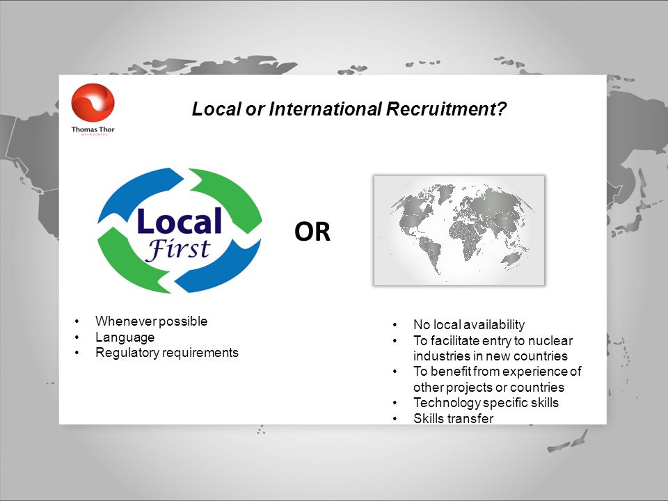 Local or International Recruitment.