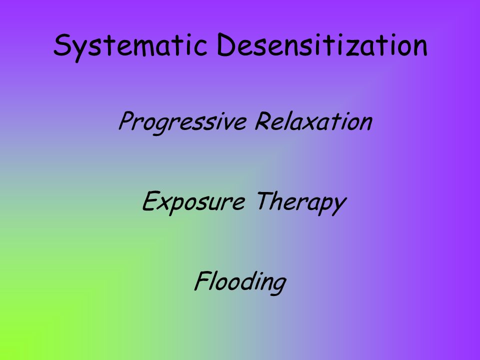 Systematic Desensitization Progressive Relaxation Exposure Therapy Flooding