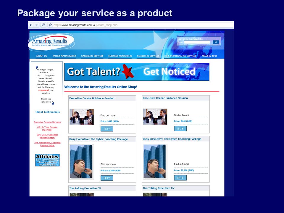 Package your service as a product