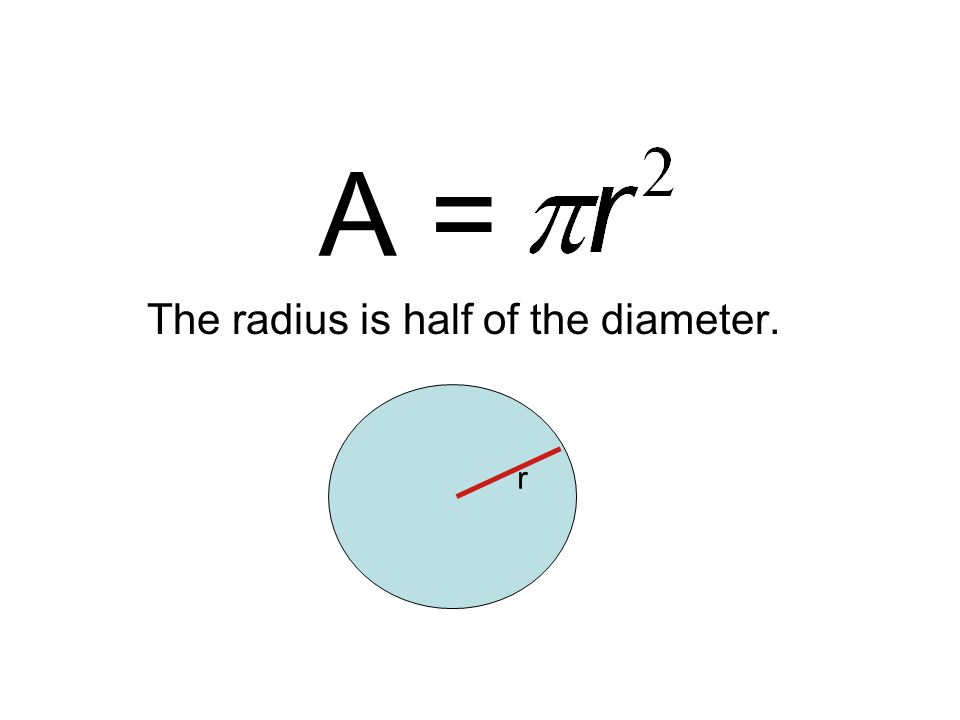 The radius is half of the diameter. r