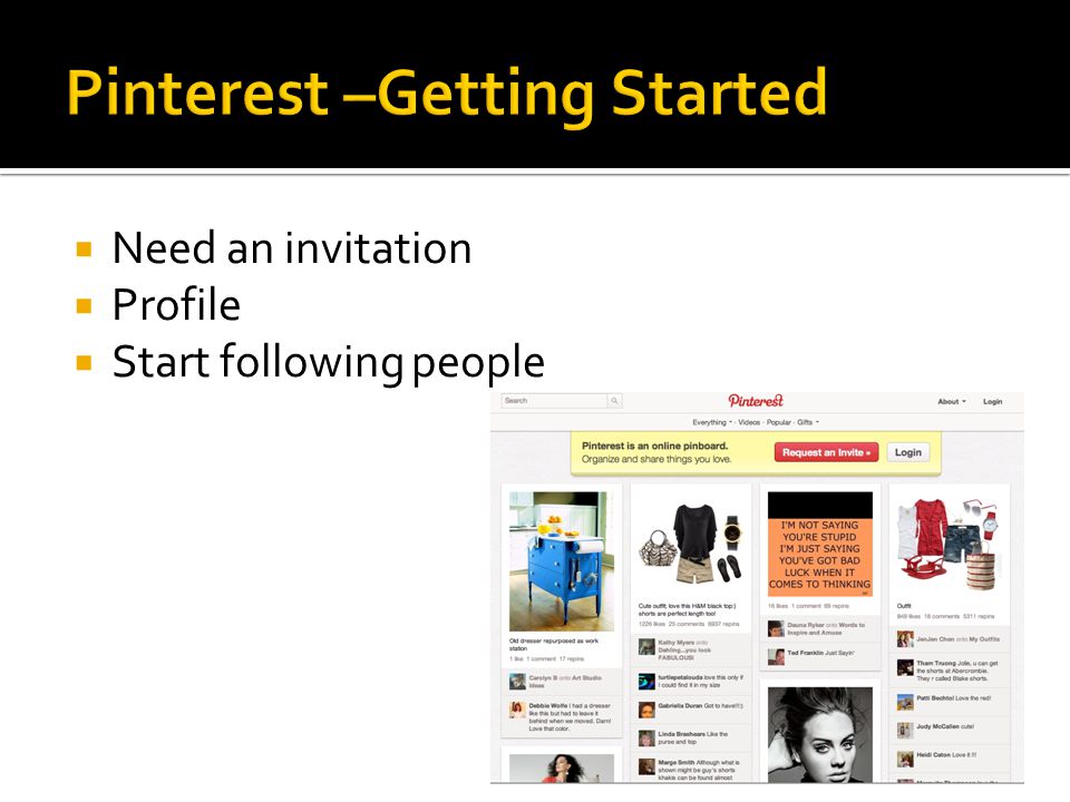  Need an invitation  Profile  Start following people