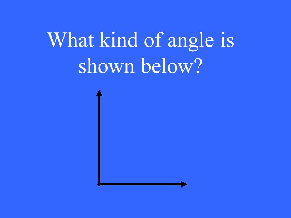 What kind of angle is shown below
