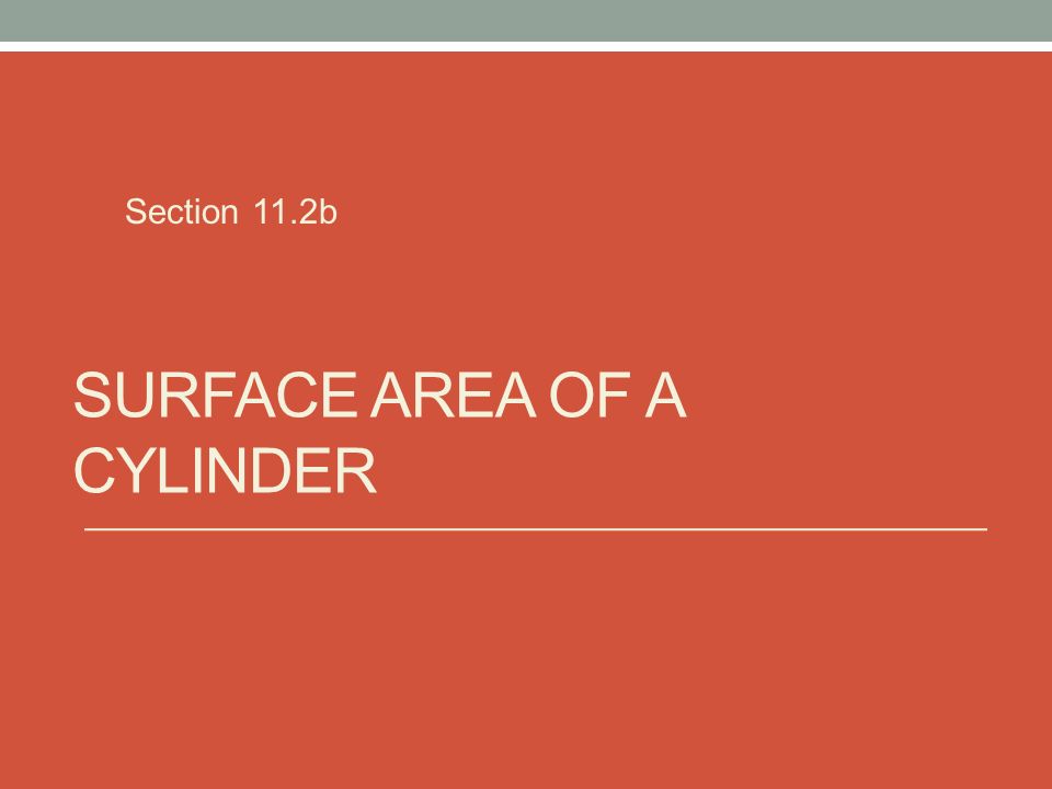 SURFACE AREA OF A CYLINDER Section 11.2b