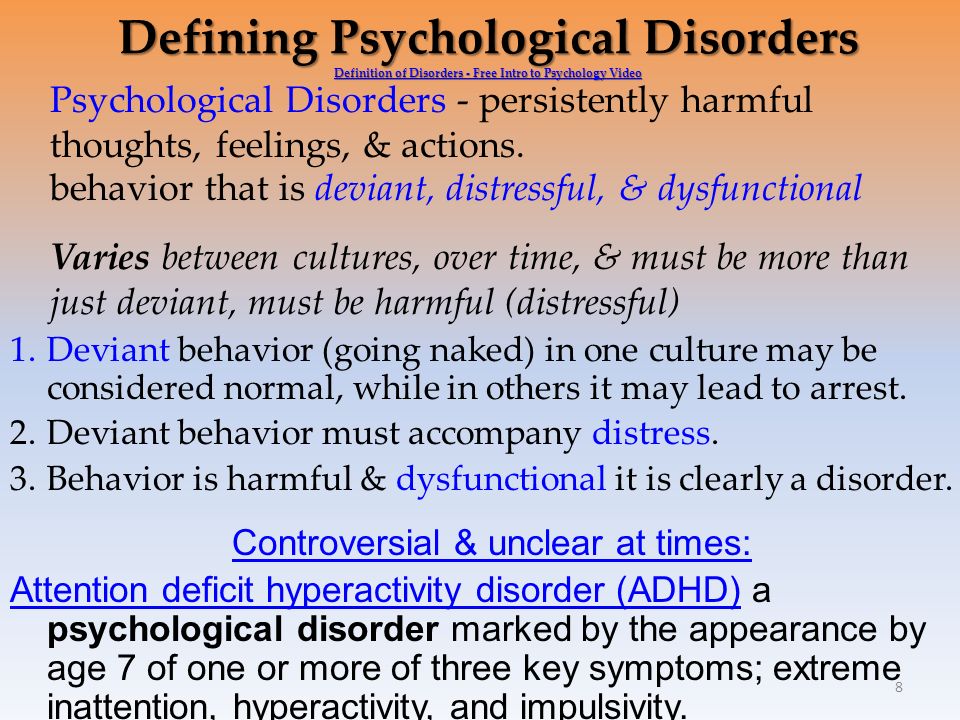 psychological disorders definition
