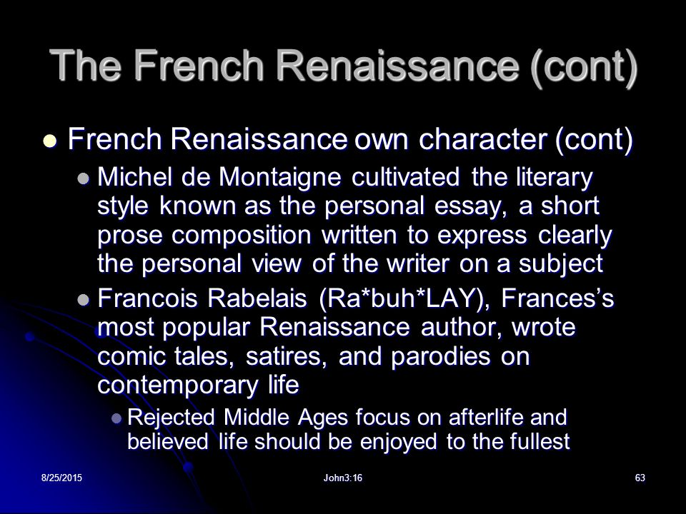 French renaissance essays