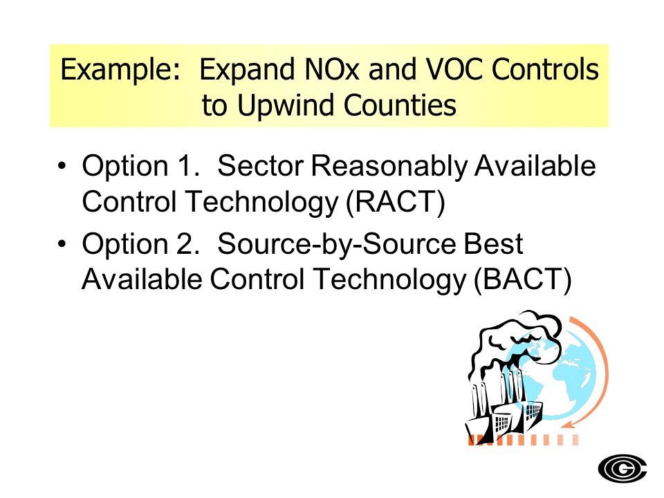 Option 1. Sector Reasonably Available Control Technology (RACT) Option 2.