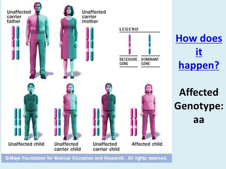 How does it happen How does it happen Affected Genotype: aa