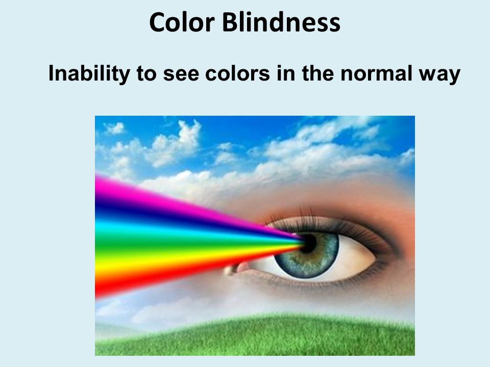 Color Blindness Inability to see colors in the normal way