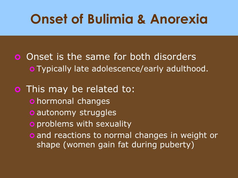 Anorexia during puberty