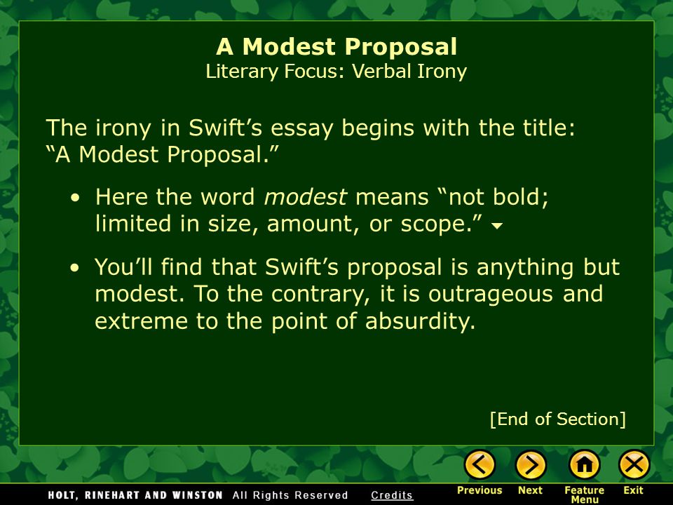 Essay about a modest proposal by jonathan swift
