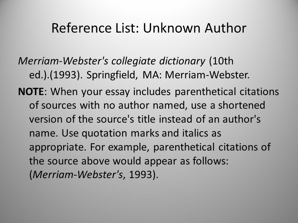 Referencing In Essays Examples