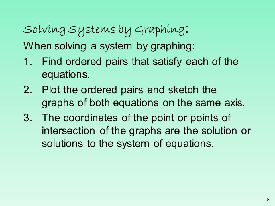 1 Chapter 7 Linear Systems Of Equations Solving 7 Systems Of Linear Equations There Are Four Ways To Solve