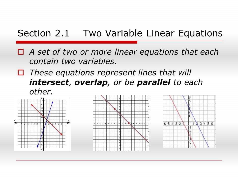 Solving Systems Of Equations And Inequalities Section 2 1 Two Solving Systems Of Equations And Inequalities Section 2 1 Two Variable Linear Three