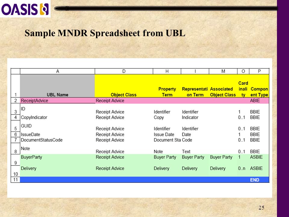 25 Sample MNDR Spreadsheet from UBL