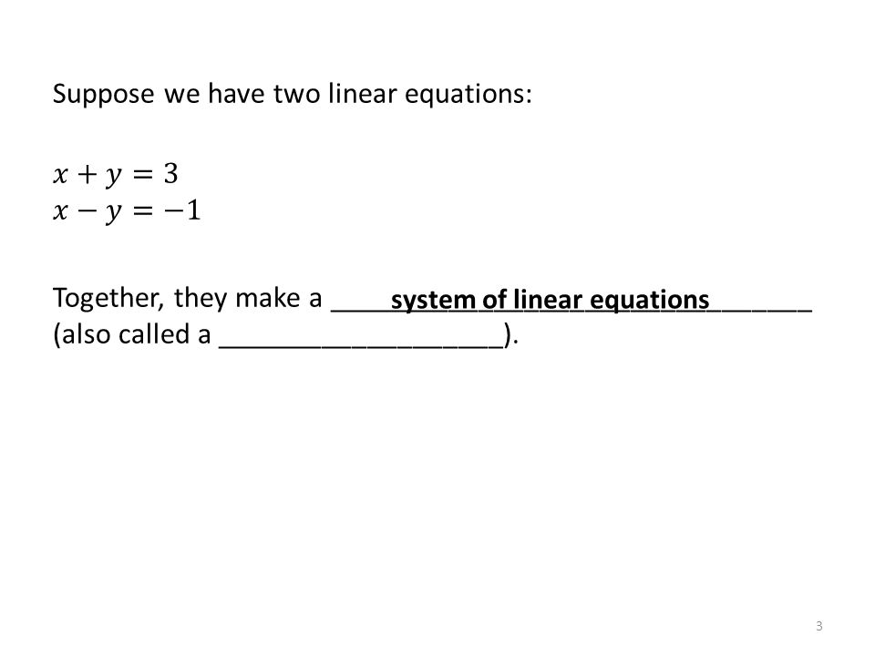 3 system of linear equations