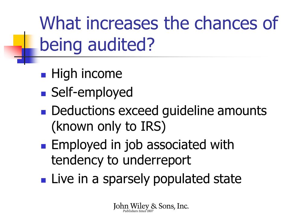 What increases the chances of being audited.