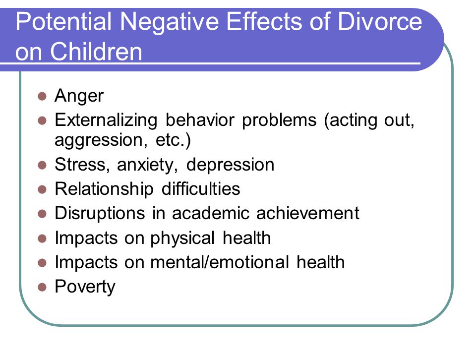 impacts of divorce on child