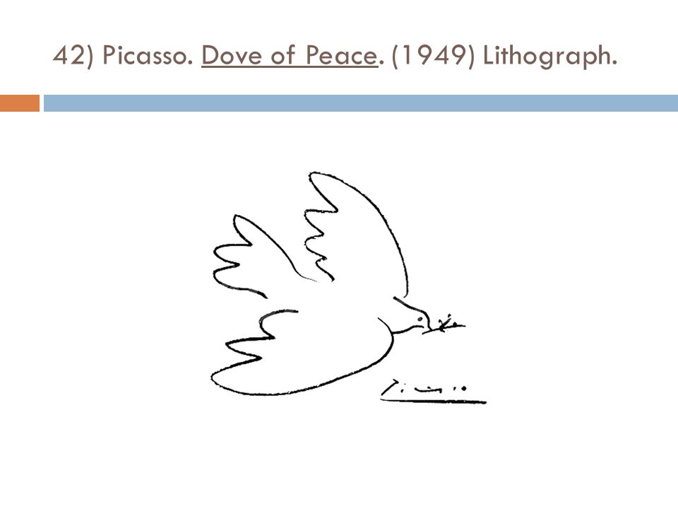 42) Picasso. Dove of Peace. (1949) Lithograph.