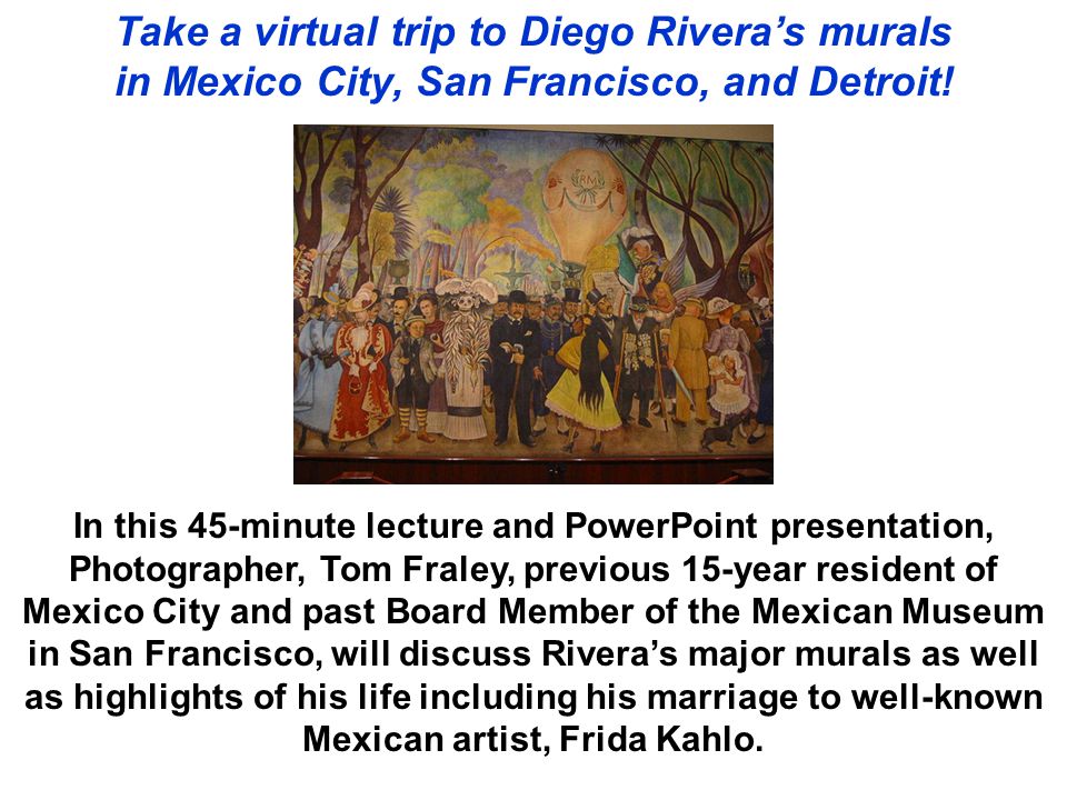 Take a virtual trip to Diego Rivera’s murals in Mexico City, San Francisco, and Detroit.