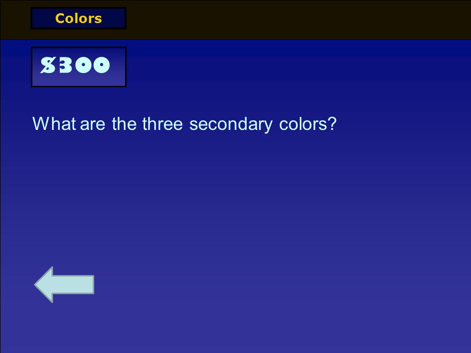 What are the three primary colors Colors