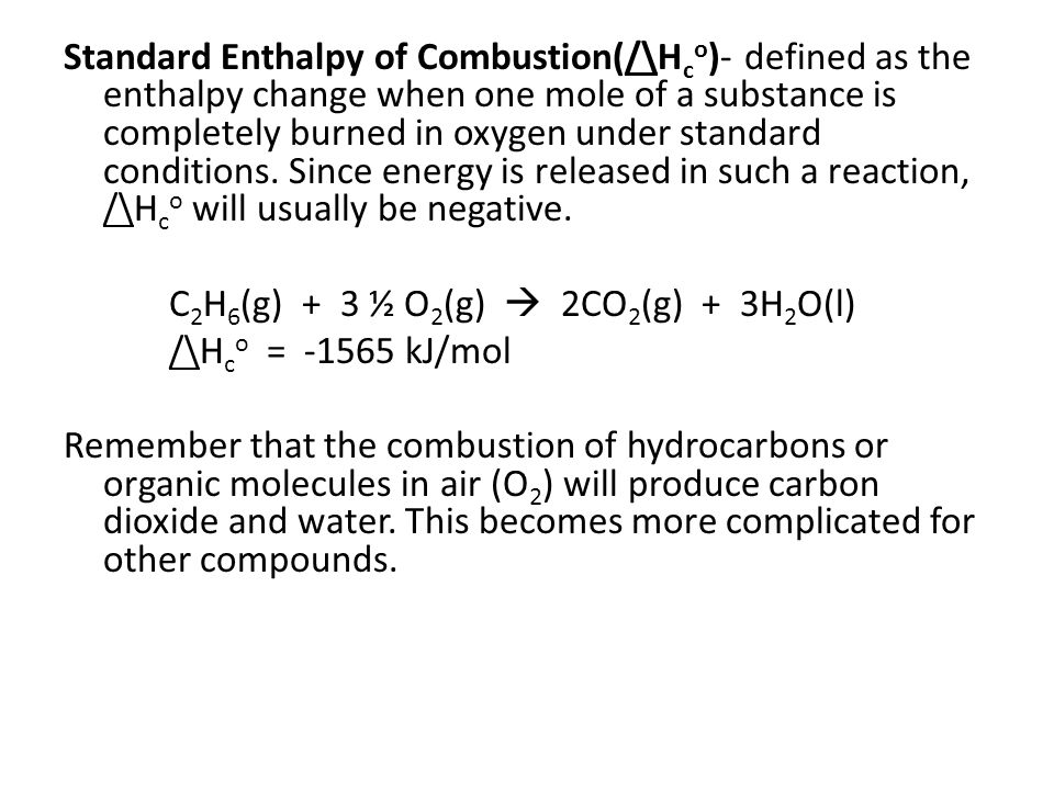 Standard Enthalpy Of Combustion Equation Jennarocca A P Chemistry Chapter 6 Thermochemistry 1 St Law Of