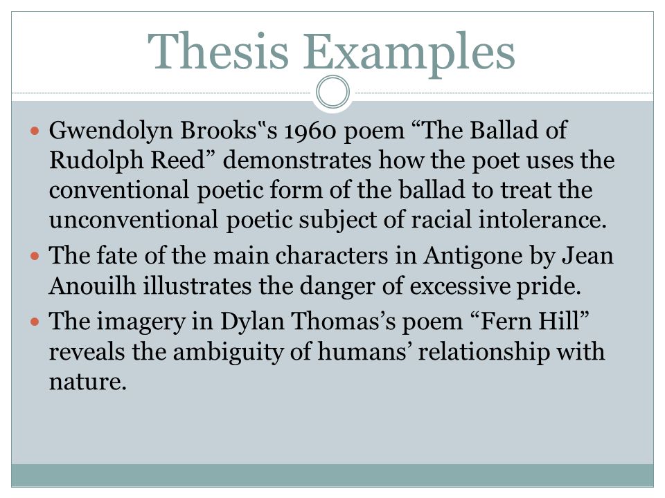 thesis of a poem thesis of a poem
